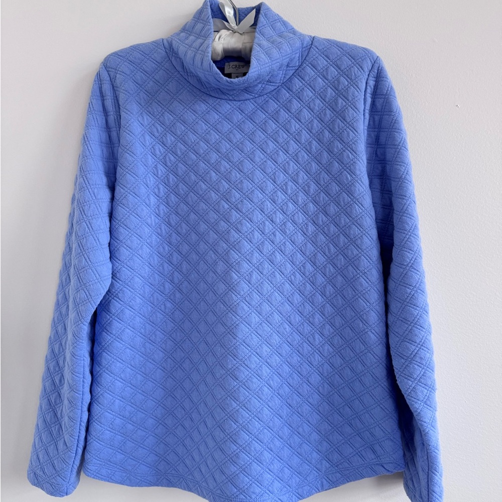 J. Crew Quilted Cowl Neck Sweater - Periwinkle Blue